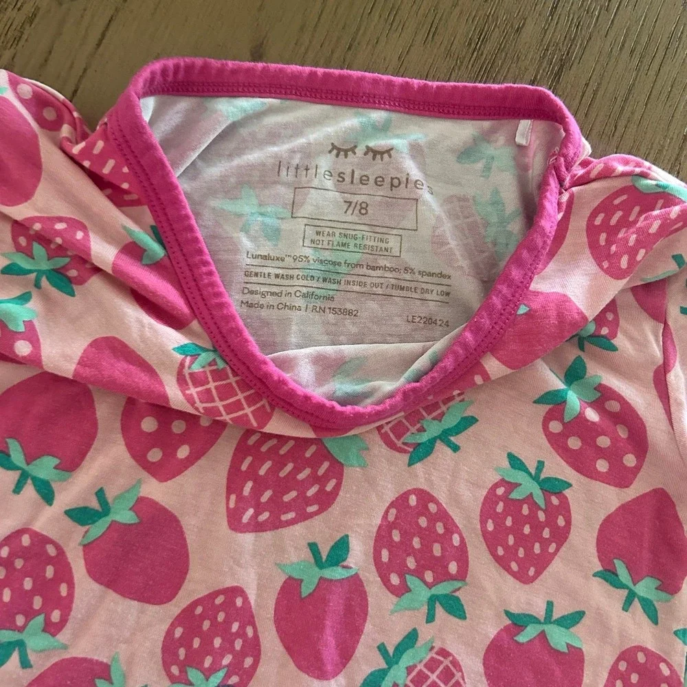 Little Sleepies Water Print Pink Pajamas Short Sleeves & Shorts Girls 7/8